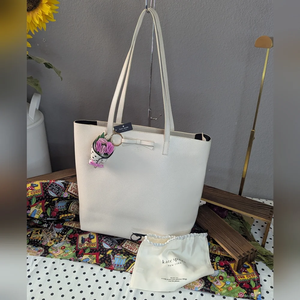 Kate Spade ON PURPOSE White Tote Bag (Bag Charm Sold Separate) - Picture 2 of 8